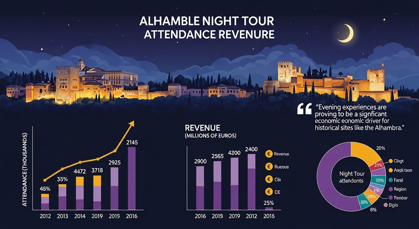 Alhambra night tour attendance revenue